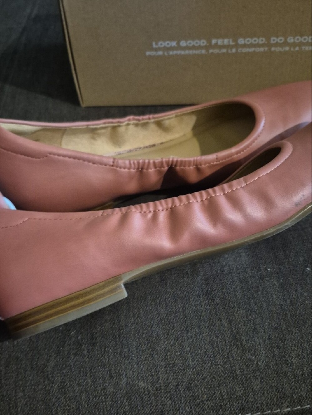 Naturalizer Mauve Leather Pointed-Toe Ballet Flats 9 - Picture 7 of 10